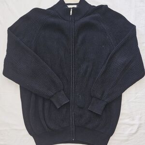 Men's Classic Black Zip-Up Sweater